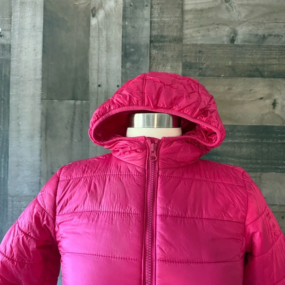 GAP Kids pink puffer jacket medium zip up hoodie Barbiecore girlhoodcore school